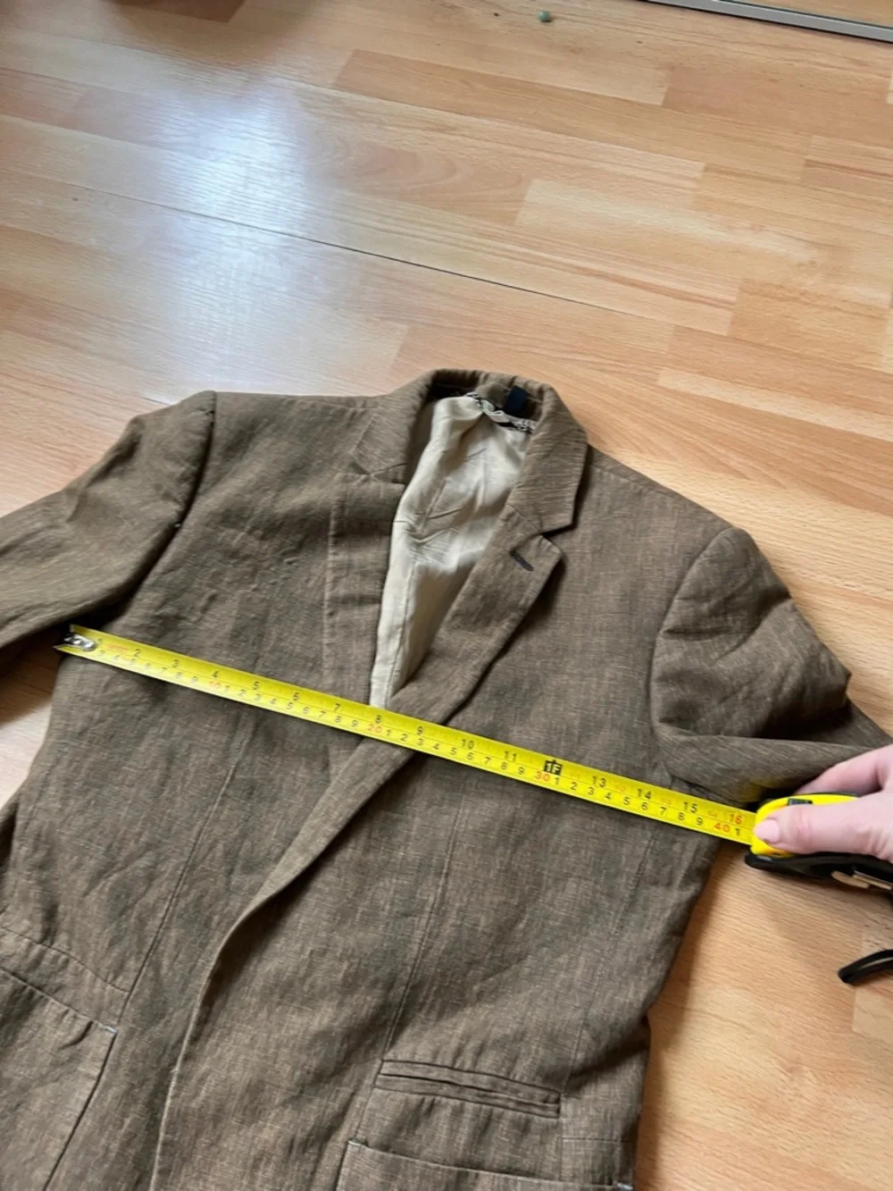 Topshop tobacco medium Brown tan Linen-Blend Blazer - Picture 11 of 13